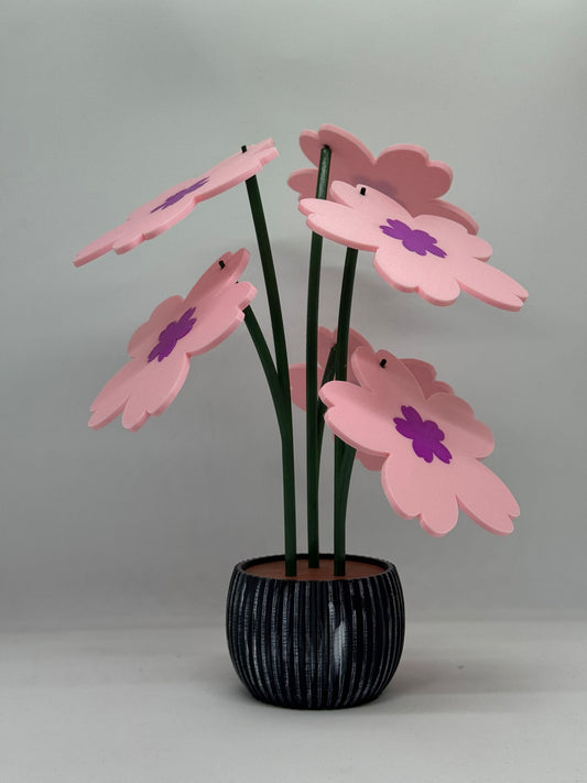 Floare 3D cu Frunze Coastere