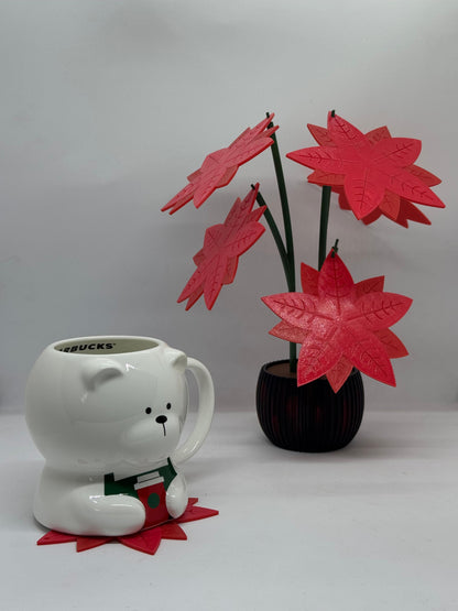 Floare 3D cu Frunze Coastere