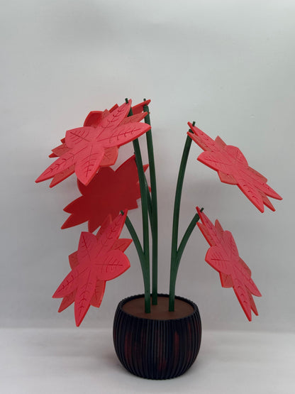 Floare 3D cu Frunze Coastere