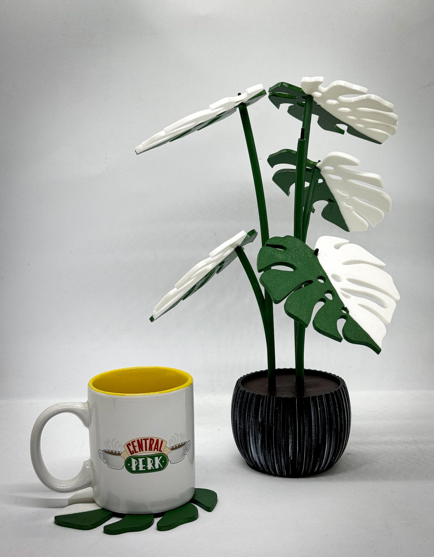 Floare 3D cu Frunze Coastere