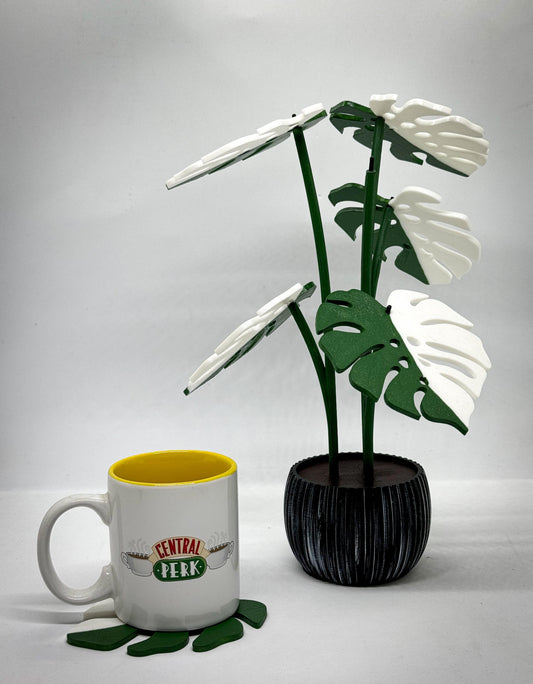 Floare 3D cu Frunze Coastere